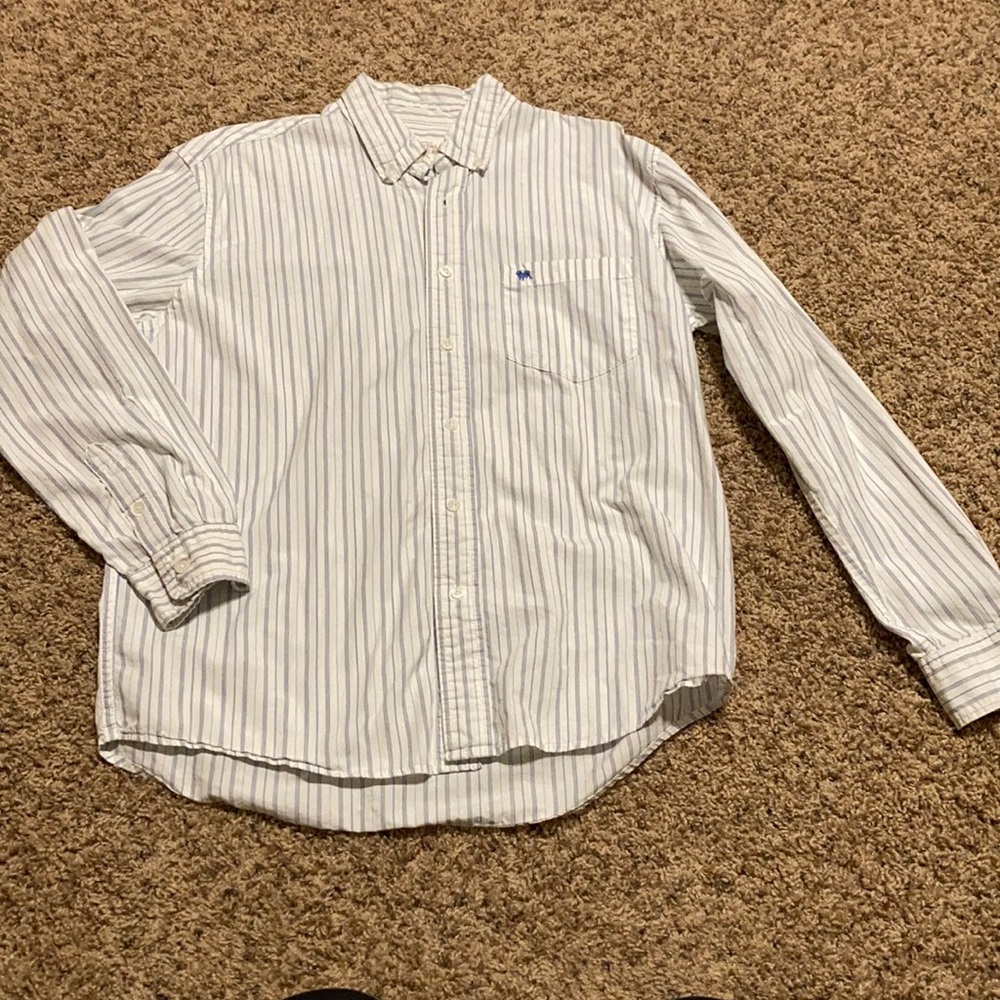 Size small white/blue pinstripe dress shirt